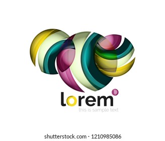 Geometric convergence vector business icon template