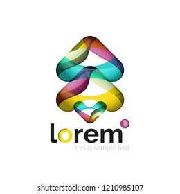 Geometric convergence vector business icon template