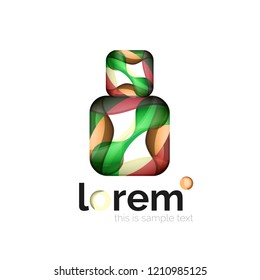 Geometric convergence vector business icon template