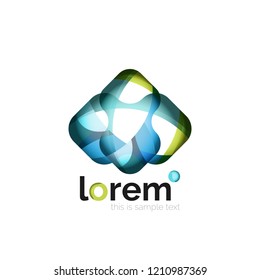 Geometric convergence vector business icon template