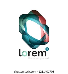 Geometric convergence vector business icon template