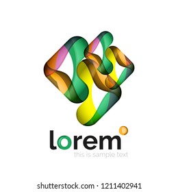Geometric convergence vector business icon template