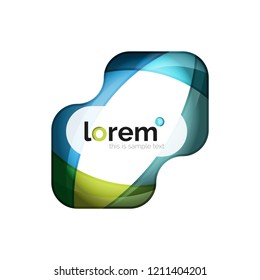 Geometric convergence vector business icon template