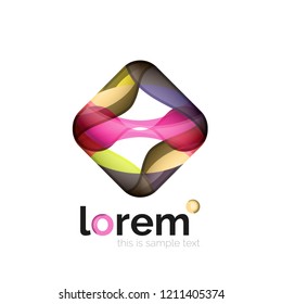 Geometric convergence vector business icon template