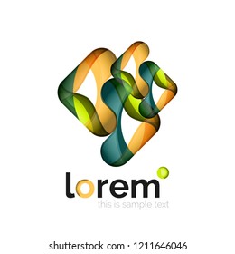Geometric convergence vector business icon template