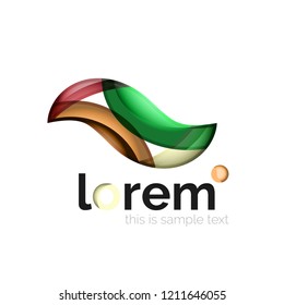 Geometric convergence vector business icon template