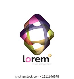 Geometric convergence vector business icon template