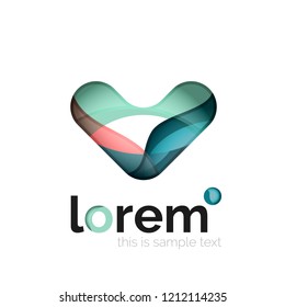 Geometric convergence vector business icon template