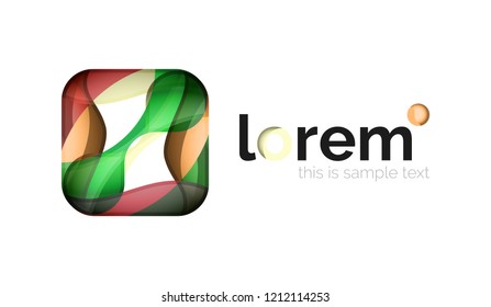 Plantilla de icono de negocio de vector de convergencia geométrica