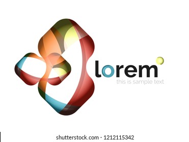 Geometric convergence vector business icon template