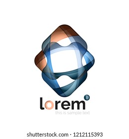 Geometric convergence vector business icon template