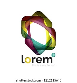 Geometric convergence vector business icon template