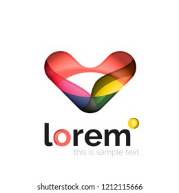 Geometric convergence vector business icon template