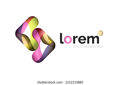 Geometric convergence vector business icon template
