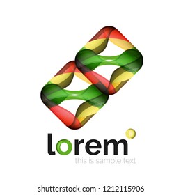 Geometric convergence vector business icon template