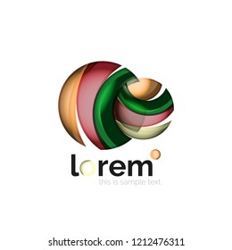 Geometric convergence vector business icon template