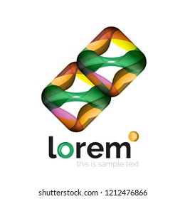 Geometric convergence vector business icon template