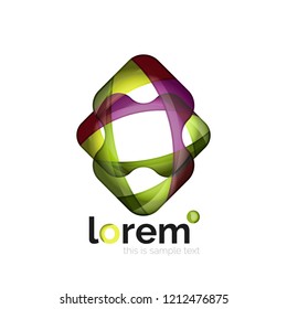 Geometric convergence vector business icon template