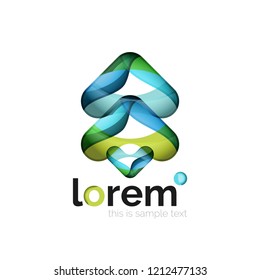 Geometric convergence vector business icon template