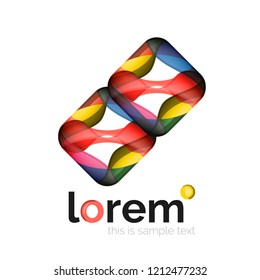 Geometric convergence vector business icon template