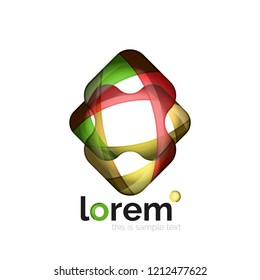 Geometric convergence vector business icon template
