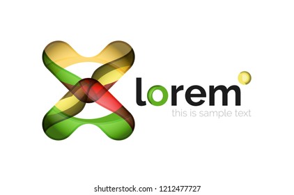 Geometric convergence vector business icon template