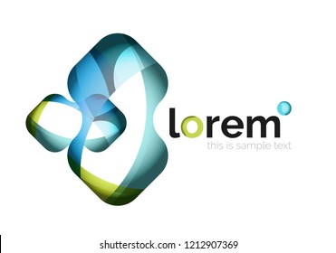 Geometric convergence vector business icon template