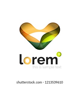 Geometric convergence vector business icon template