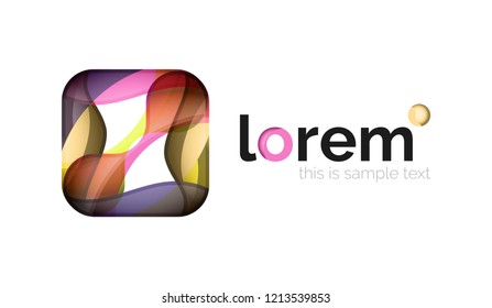 Geometric convergence vector business icon template