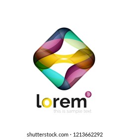 Geometric convergence vector business icon template