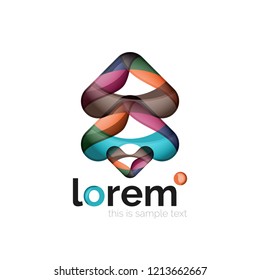 Geometric convergence vector business icon template