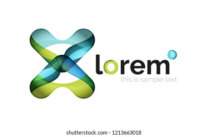 Geometric convergence vector business icon template