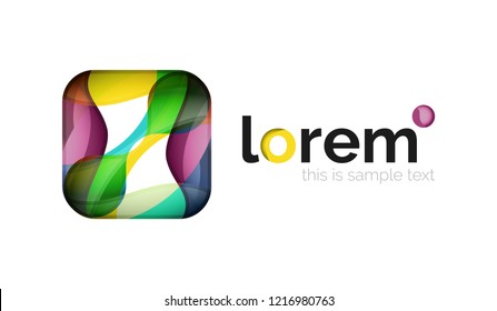 Geometric convergence vector business icon template
