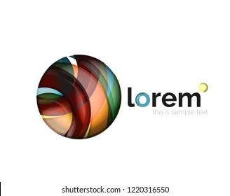 Geometric convergence vector business icon template