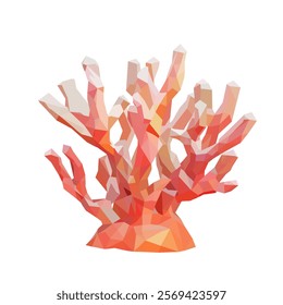 Geometric Coral Illustration in Warm Tones. Low-Poly Abstract Coral Design
Vibrant Polygonal Coral Art. 