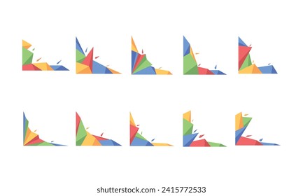 Geometrisches, farbiges Element mit Ecke