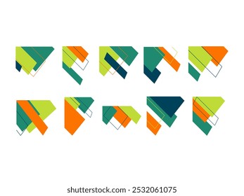 Geometric Corner Design Element Set