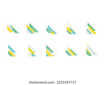 Geometric Corner Design Element Set