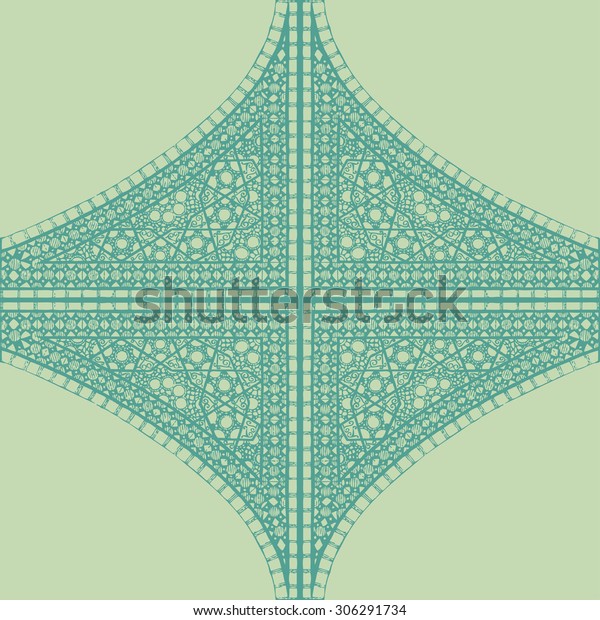 Geometric Corner Frame Pattern Ethnic Tile Stock Vector (Royalty Free ...