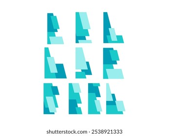  Geometric Corner Shape Element Set 