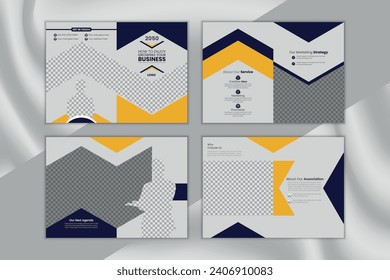 Geometric Corporate Bifold Brochure Design Template 