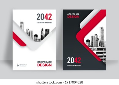 Geometric Corporate Book Cover Design Template in A4. Can be adapt to Brochure, Annual Report, Magazine,Poster, Business Presentation, Portfolio, Flyer, Banner, Website. - Shutterstock ID 1917004328