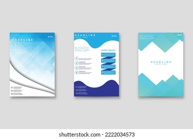 Geometric Corporate Book Cover Design Template in A4. Can be adapted to Brochures, Annual reports, magazines, Posters, Business presentations, portfolios, flyers, banners, or Websites.