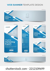 Geometric Corporate Business Web Banner Template Design, Social Media Cover Template Collection