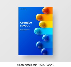 Ilustración de diseño vectorial de identidad corporativa geométrica A4. concepto de folletos de la empresa de bolas 3D de moda.