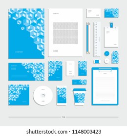 Geometric corporate identity, stationery set.
