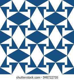 Geometric counter change pattern seamless vector background tile
