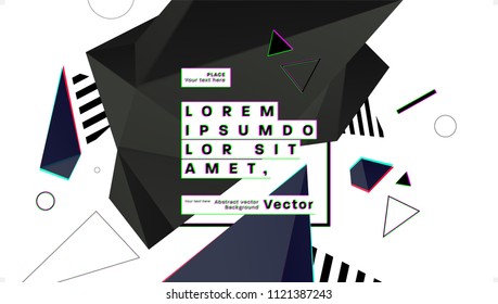 Geometric cover background with abstract liquid dynamic fluid shapes. Vector illustration