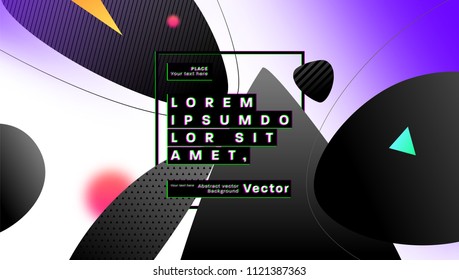 Fondo geométrico de la cubierta con formas abstractas de líquido líquido dinámico fluido. Ilustración del vector