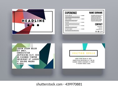 Geometric Cover Background, Brochure Template Layout for Annual Report or Magazine Design. A4 Booklet. Triangular or Polygonal Structures. Vector Illustration.